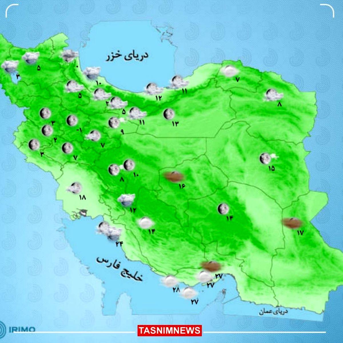 بارش برف و‌ باران در برخی نقاط کشور