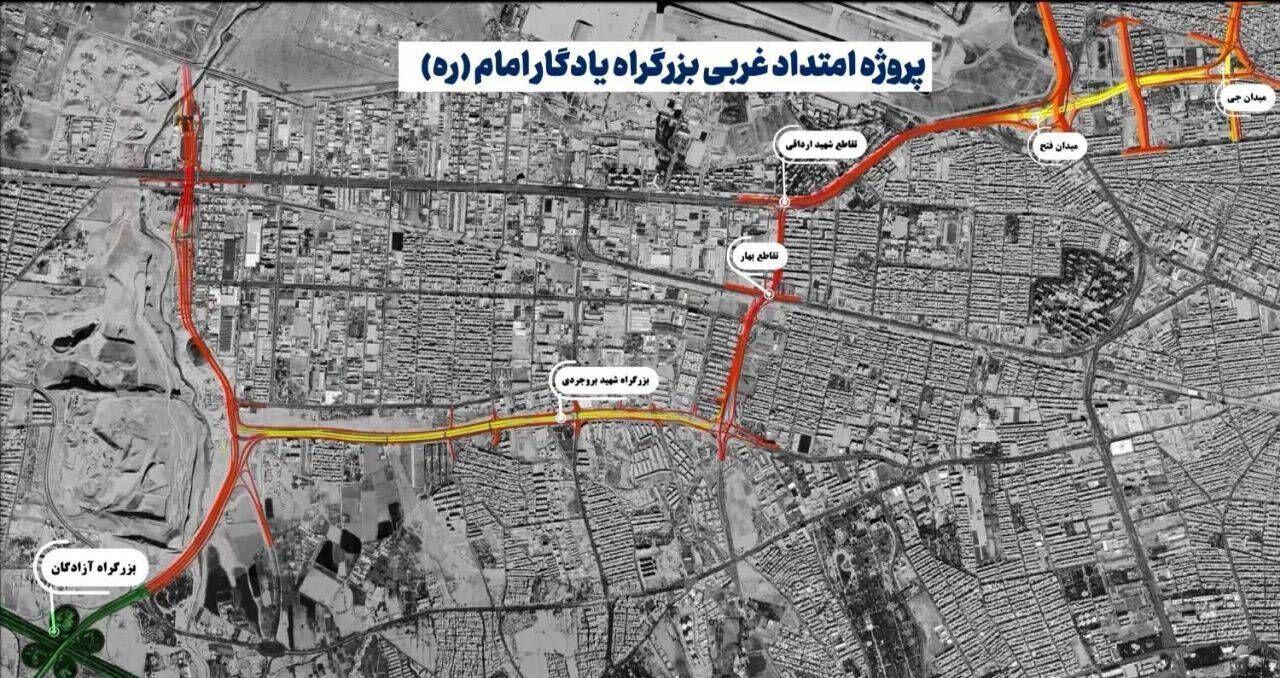 پیشرفت در پروژه یادگار امام با حداکثر نیروها و امکانات