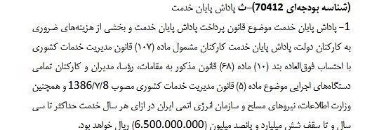 سقف پاداش پایان خدمت کارمندان تعیین شد