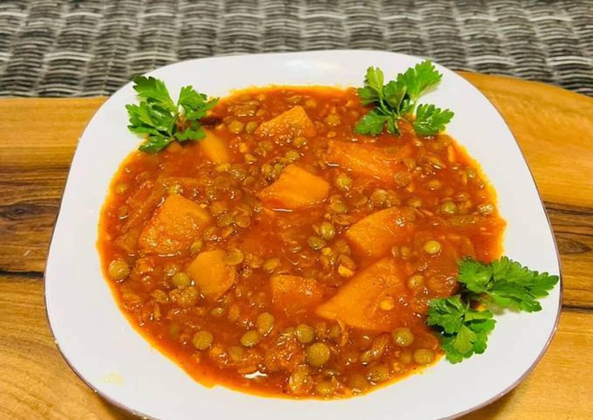 طرز تهیه خوراک عدسی متفاوت و خوشمزه شمالی