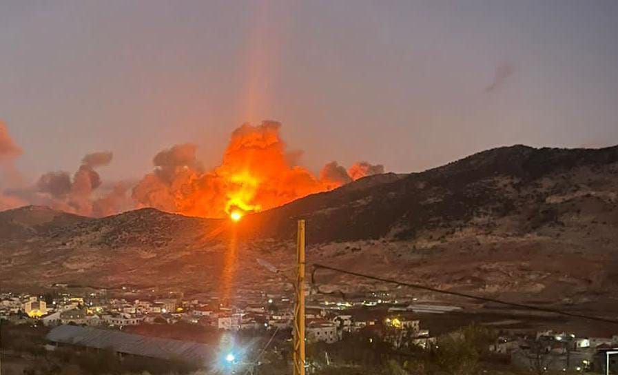 تصویری از یک انفجار مهیب در بقاع لبنان