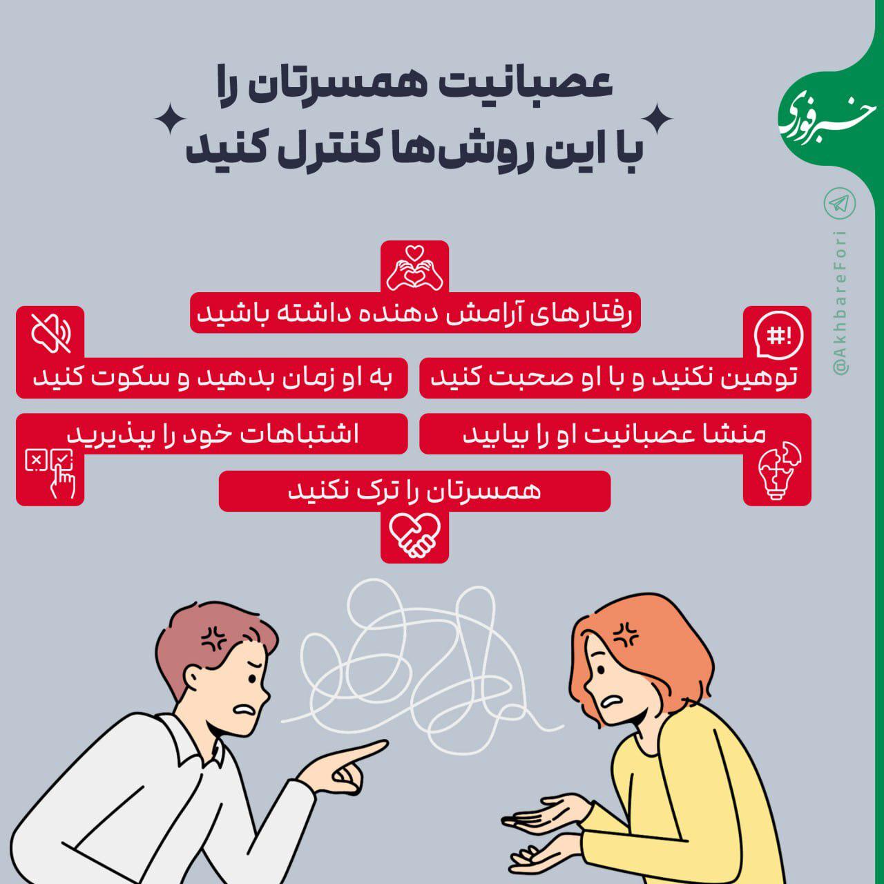 اینفوگرافی/ کنترل خشم همسر با این روش‌ها