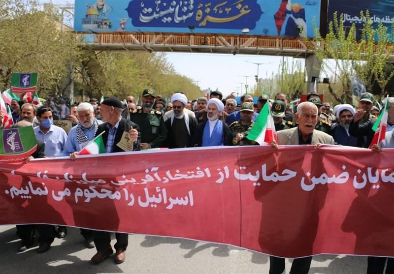 راهپیمایی مردم بوشهر در حمایت از حمله سپاه علیه اسرائیل