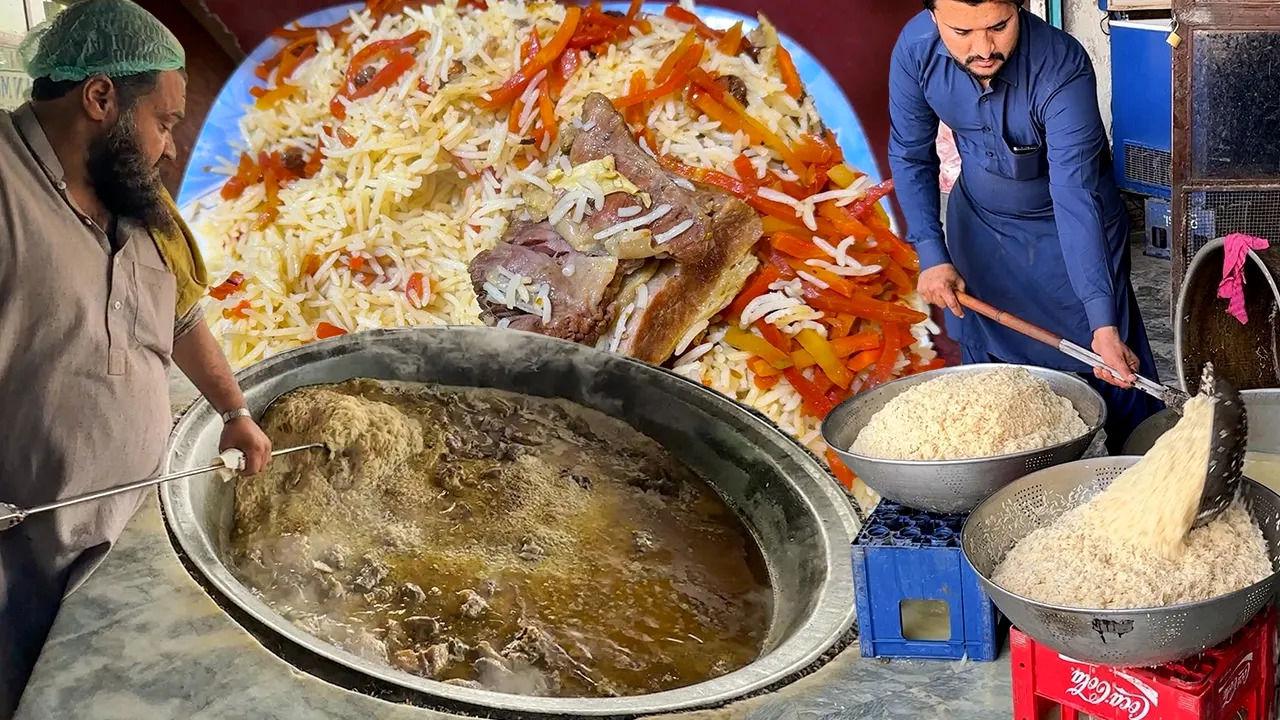 (ویدئو) غذای خیابانی در پاکستان؛ پخت 250 کیلوگرم کابلی پلو در پیشاور